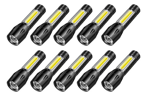 10 Baterías Portátil Mini Linterna Led Zoom Antorcha Lámpara