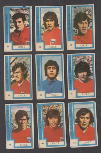 Chile Mundial Futbol 1974 Lote 9 Figuritas Album De Uruguay