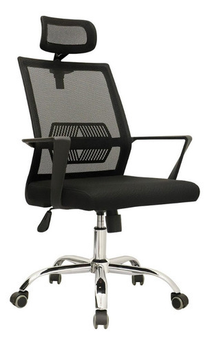 Silla De Oficina Giratoria Bonno Presidente Lyn Color Negro