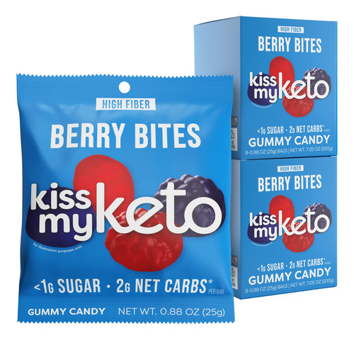 Kiss My Keto Gummies Candy - Bocaditos De Bayas De Caramelo 