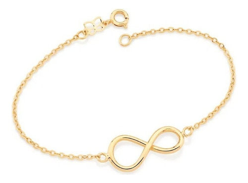 Pulseira Banhado Ouro Não Causa Alergia Infinito Liso Lindo Comprimento 19 Cm Cor Dourado