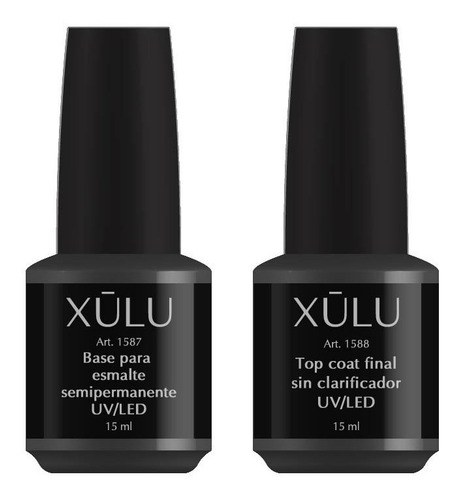 Imagen 2 de 4 de Base Y Top Coat Sin Clarificado Esmalte Semipermanente Xúlu