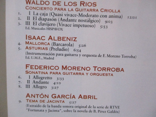 Imagen 3 de 6 de Waldo De Los Ríos - Concierto Para La Guitarra Criolla