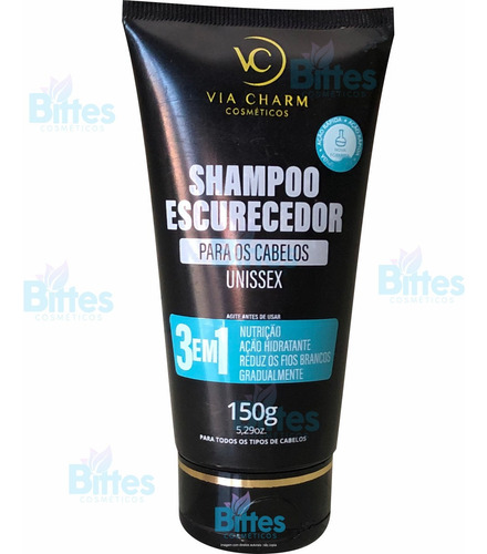 Shampoo Escurecedor Via Charm Fios Escuros E Nutridos Fios