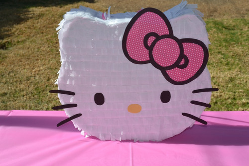 Piñata Cumpleaños Tematica Hello Kitty Contorno Carita 