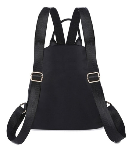 Mochila Mini Impermeable Negro Con Dorado Premium