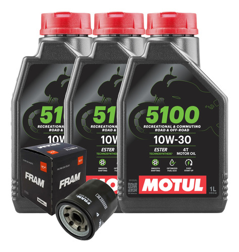 Óleo Motul 5100 10w30 + Fram Honda Hornet Cb Cbr 500 600 650