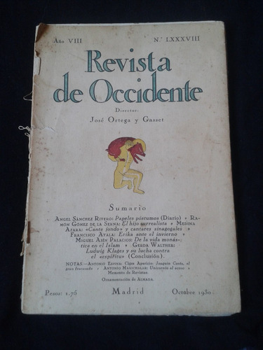 Revista De Occidente Año 8 N° Lxxvlll Ch