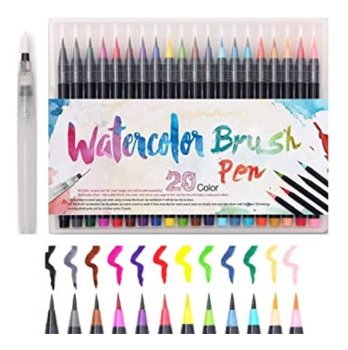 Marcadores Tipo Acuarela Watercolor Brush Marcadores X 20