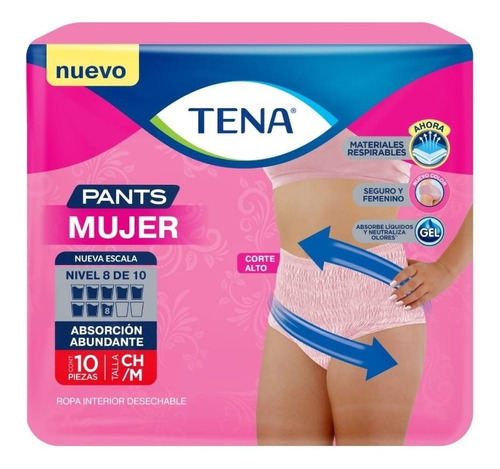 Pañal Para Adulto Tena Pants Mujer Mediano 10pzas