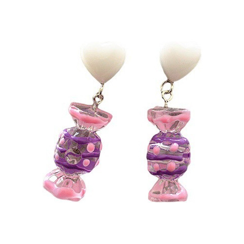 Aretes Corazon Bolsa De Dulce Kawaii