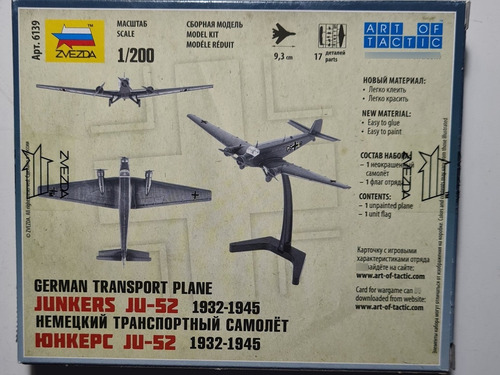 Zvezda Junkers Ju-52 1/200 Rdelhobby Mza