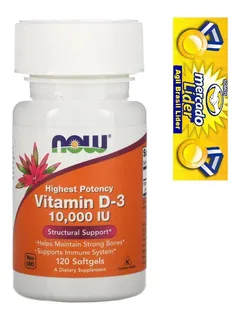Vitamina D3 10.000 Ui Now Foods 120 Soft Gels Importado Eua