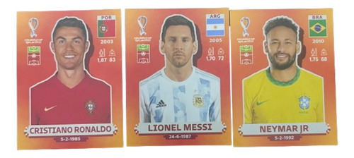 Láminas De Messi, Neymar Y Ronaldo Del Mundial Qatar 2022