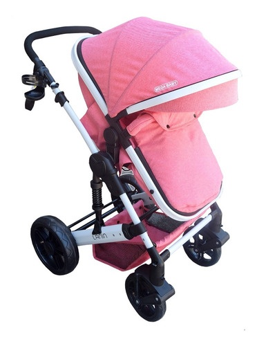 Imagen 6 de 10 de Coche Mega Baby Bebe Convertible Tres En Uno Con Huevito + Asiento Moisés Cuna Plegable Liviano