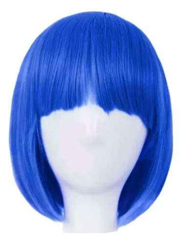 Peluca Bob Azul Disfraz Halloween Dia De Muertos