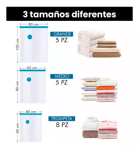 Bolsas Al Vacío Ahorra Espacio De Ropa 12 Piezas