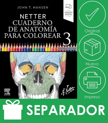 Envío Gratis. Netter. Cuaderno De Anatomía Para Colorear