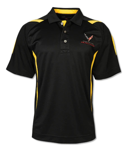 Playera Polo C8 Corvette Racing Pegasus: Negro/amarillo