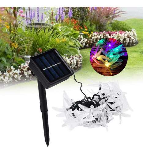 Guirnalda De Luces Solares Con Forma De Libélula, 30 Led, Al