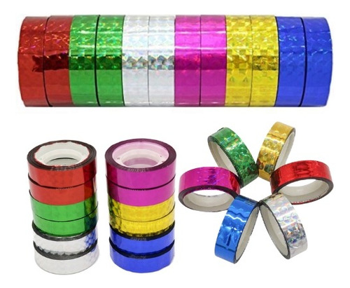 Cinta Adhesiva Diurex Colores Paquete 120 Piezas Metalicos