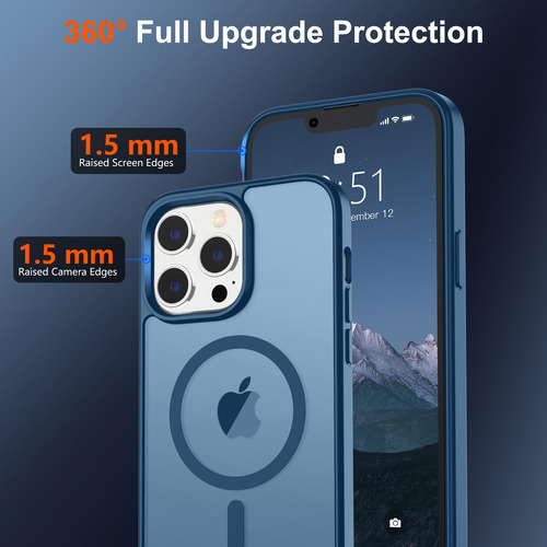 Funda Magnética Supfine Para iPhone 13 Pro Max Deep Blue