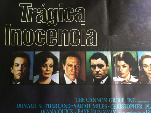Poster Tragica Inocencia -agatha Christie Faye Dunaway 1985 (Usado)