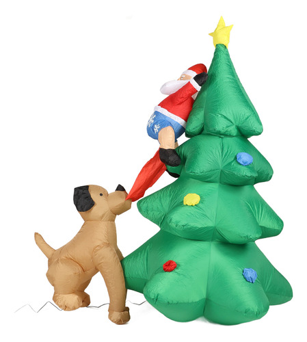 Árbol De Navidad Inflable Mordido Por Perro, Led Growing, De