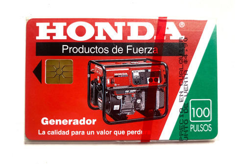 Tarjeta Telefónica De Honda. Generador. Nueva