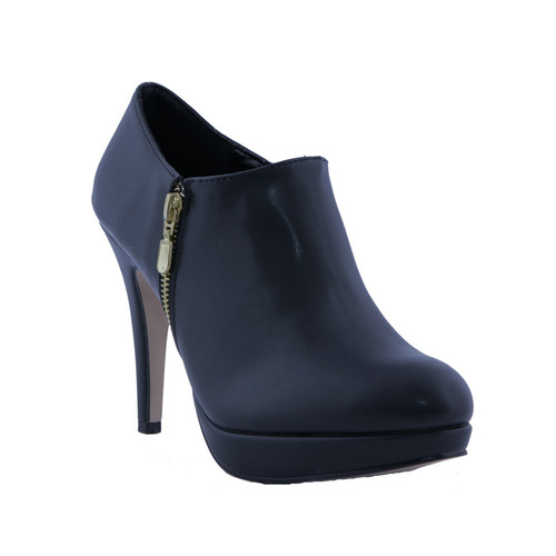 Botin Con Plataforma Tacones Negro Raul Coss Zipper Est 232