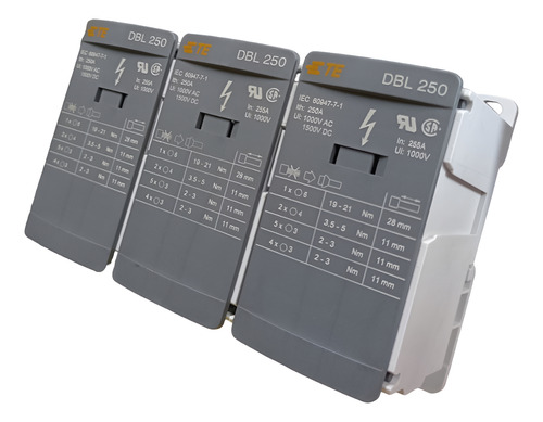 3 Pzas Block De Distribución De Energía Dbl250 250a Ete