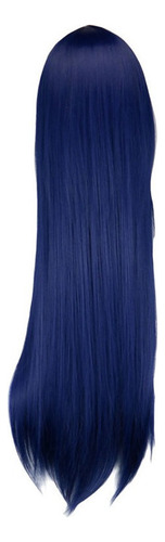 Qqxcaiw Cosplay Largo Recto Azul Marino Mixto 80 Cm Synthetv
