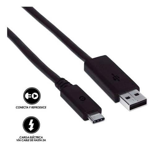 Cable Usb Tipo C Para Datos Carga 1.5 Metros Negro Garantia