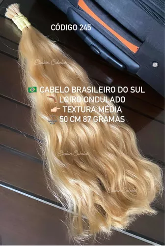 Cabelo Humano Loiro Ondulado Tecido 110g 53cm Lindo