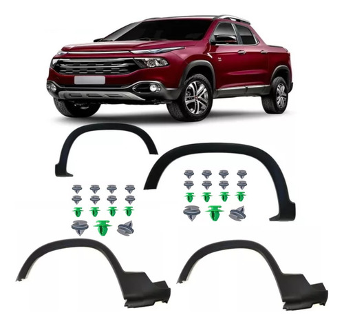 Par Moldura Paralama Dianteiro E Traseira Fiat Toro Original