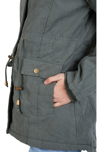 Parka Mujer Campera Gabardina Capucha Desmontable Polo Club
