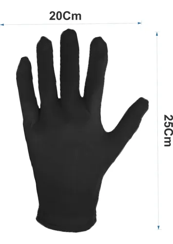 Guantes De Algodón Unicolor Ajustables Elásticos X 12 Und