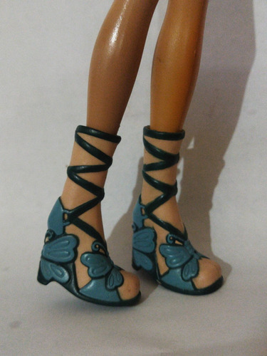 Barbie Ropa Accesorio Zapatillas Mariposa Azul Tirantes Pies