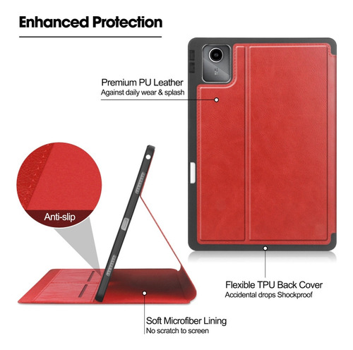 Capa Vermelha Para Tablet Para Lenovo Tab M11 Tb330fu
