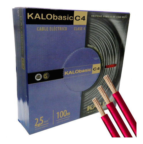 Cable Unipolar Kalop Normalizado Iram 2.5mm Rollo 100 Metros