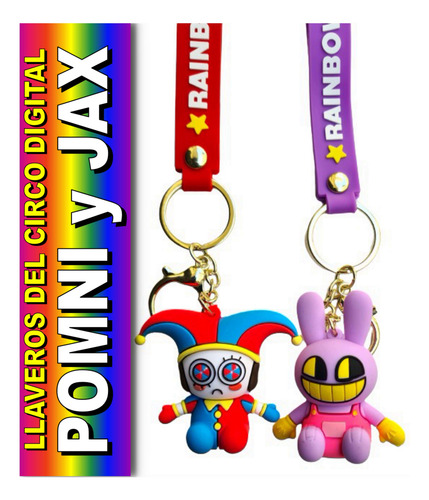 2 Llaveros Jax Pomni Circo Digital Amaizing Circus Animini