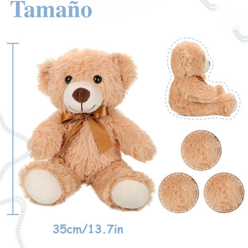 Peluche Mayoreo 6 Osos Conejos Pack Premium Set 6 Peluches Beige