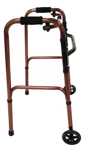 Andadera Para Adulto De Aluminio Con Ruedas Color Bronce