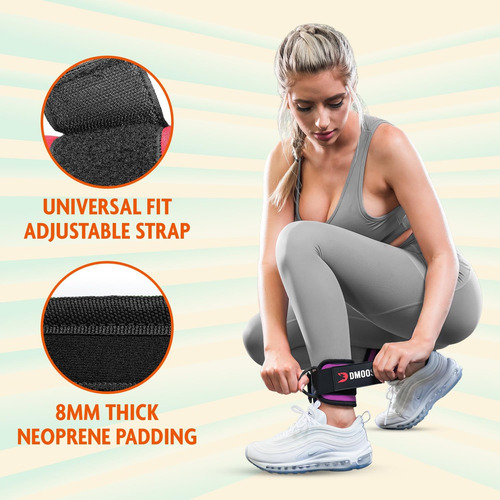 2 Tobilleras Dmoose Fitness P/ Máquinas De Cable, Gris Camo