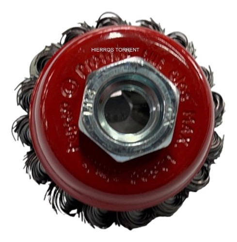 Imagen 4 de 10 de Cepillo Copa Acero Trenzado 65mm Aliafor Amoladora Taladro