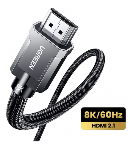 Imagen 1 de 8 de Cable Hdmi 2.1a Premium Ugreen 1,5 Mts Trenzado 8k 4k Hdr