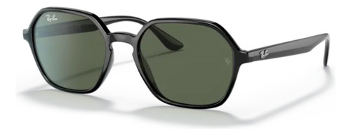 Óculos De Sol - Ray-ban - Rb4361 601/71 52 Armação Preto Haste Preto Lente Verde Desenho Irregular