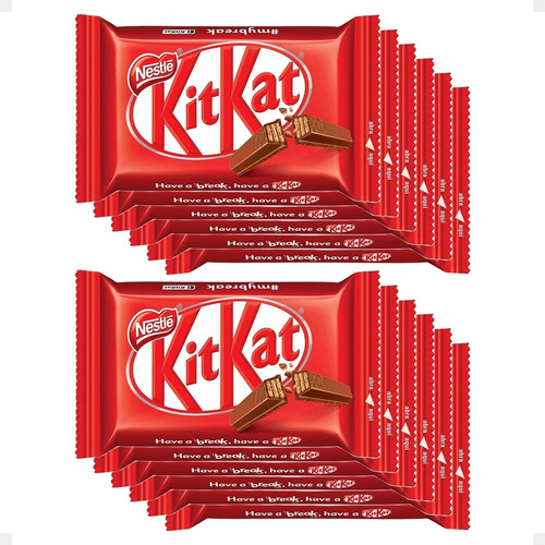 Nestlé Kit Kat Barra De Chocolate Embalagem Com 12