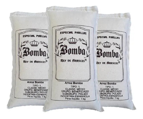 Imagem 1 de 3 de Arroz Bomba Rey De Arroces 1 Kg ( 3 Und)