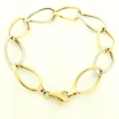 Pulseira Feminina Ouro 18k Ouro Branco E Amarelo Frete Grát